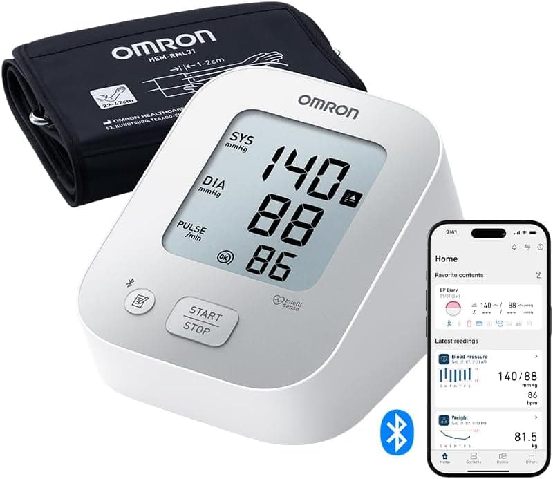 OMRON X2+ Connect Tensiómetro de brazo, Conexión Bluetooth, 22-42 cm