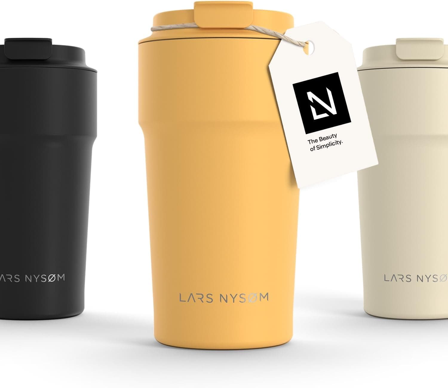 LARS NYSØM Taza Termica Cafe 500ml - Vaso Termo Cafe para Llevar - Aislante