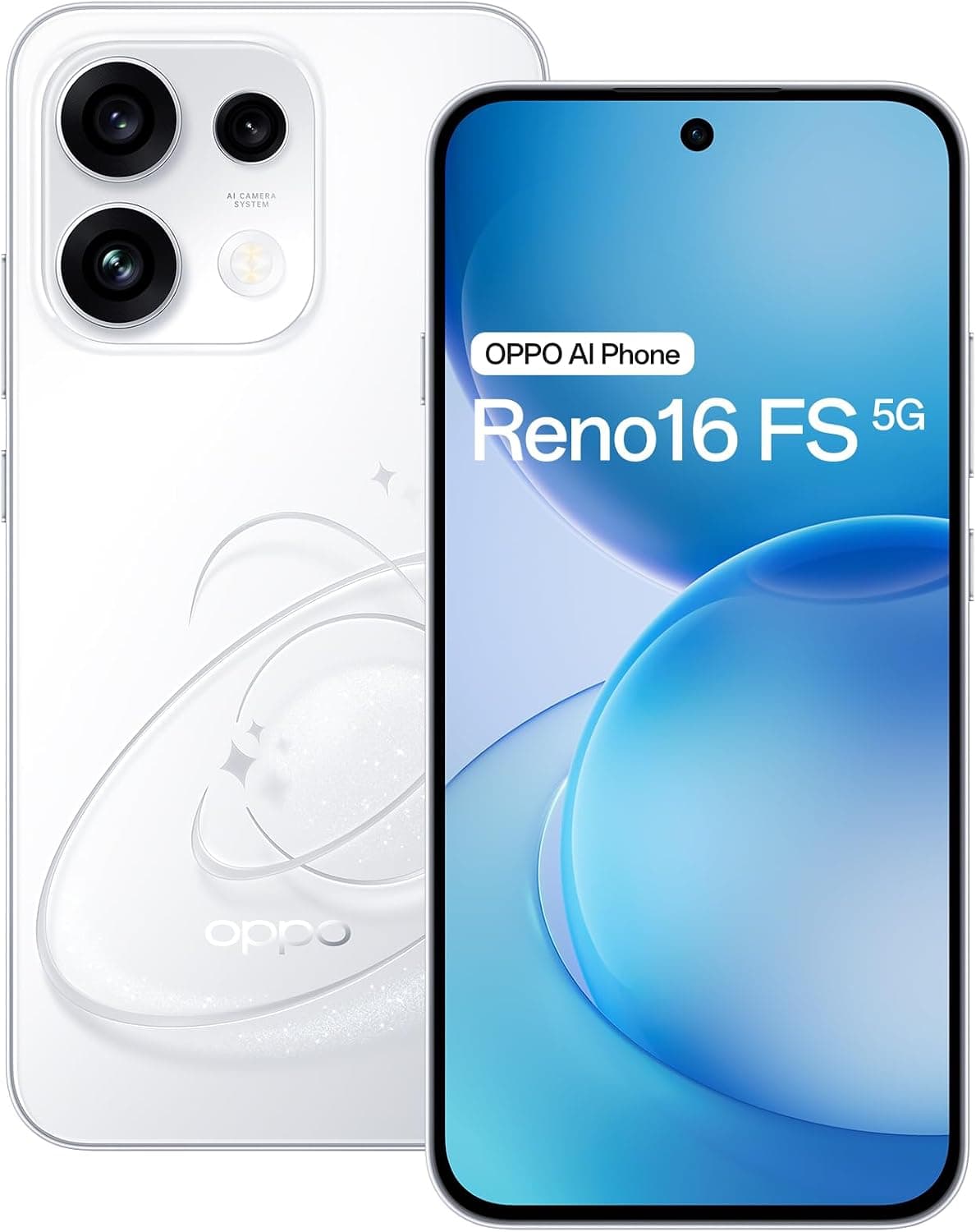 OPPO Reno16 FS 5G Smartphone 8+512GB 6500mAh 120Hz 50MP, Pop White