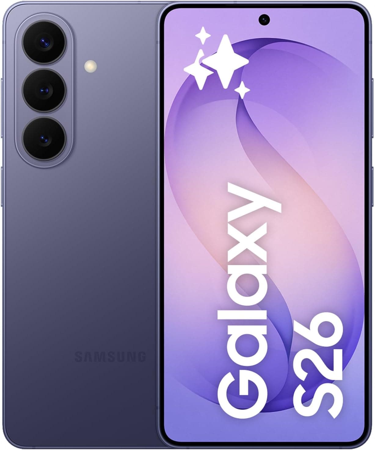 Samsung Galaxy S26, 256GB, Teléfono Móvil con Galaxy AI, Cámara 50MP, 12GB RAM, Batería 4300mAh, Garantía del Fabricante 3 Años + 1 Año Extra, Color Violeta Cobalto (Versión Española)
