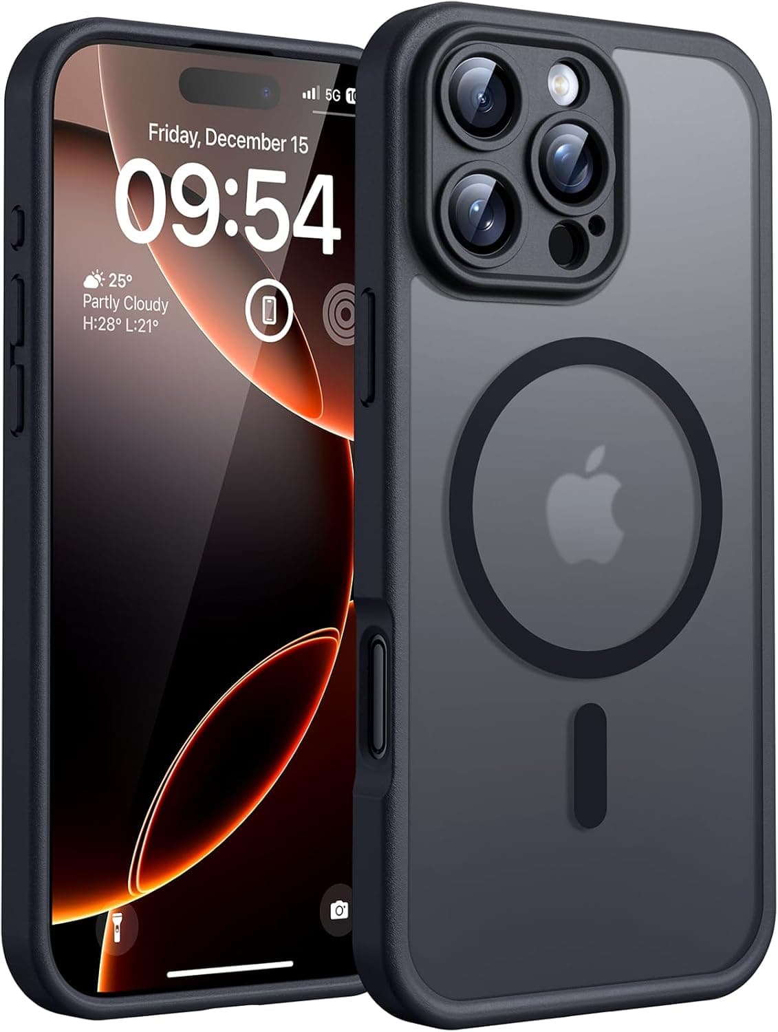TOCOL Funda para iPhone 16 Pro MAX, Compatible con MagSafe, Titanio Negro