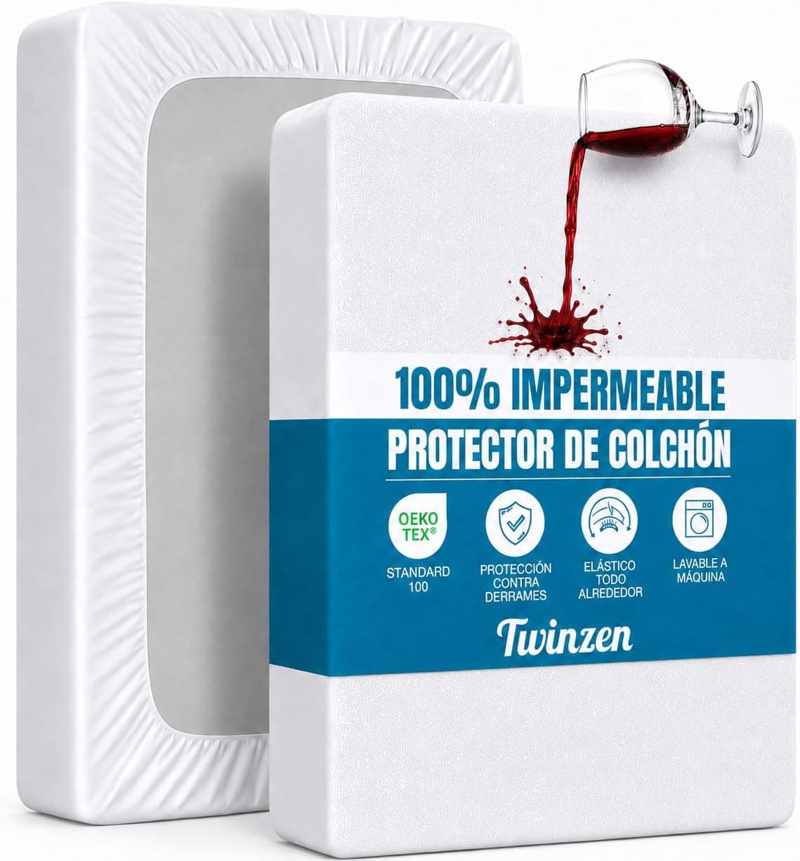 Twinzen - Protector colchon 90x190 - Cubre Colchon Impermeable