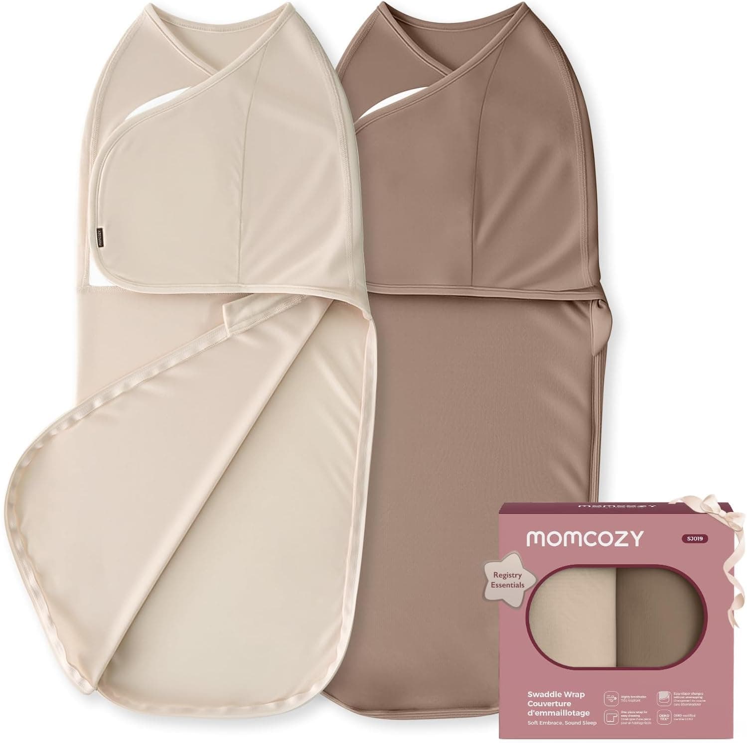 momcozy Saco para bebé de 0 a 3 Meses, Cierre silencioso, para Padres recién Nacidos, Reduce el Reflejo de Miedo, indispensable para recién Nacidos de 0 a 3 Meses, Paquete de 2