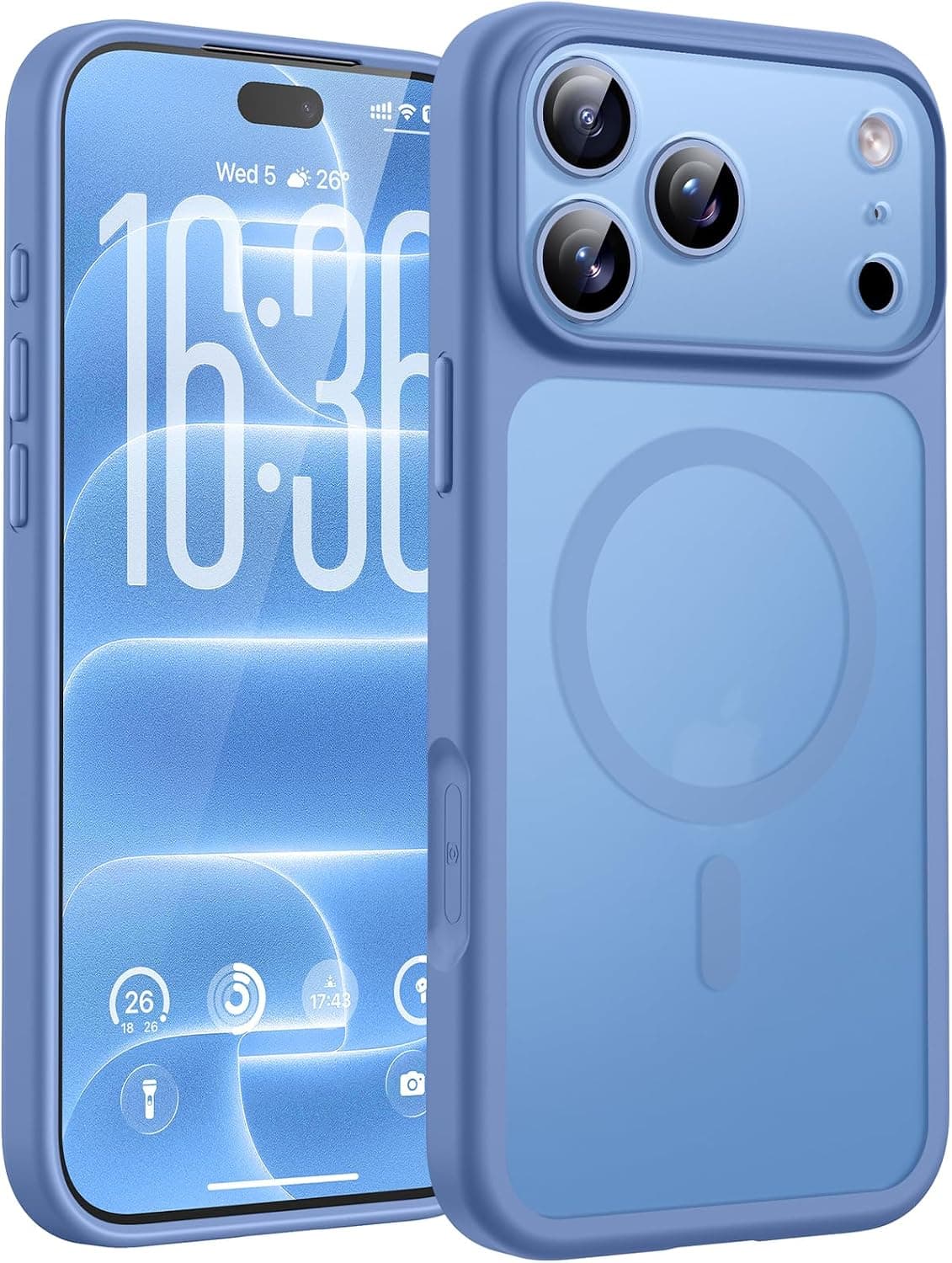 TOCOL Funda para iPhone 18 Pro, Compatible con MagSafe, Azul Claro