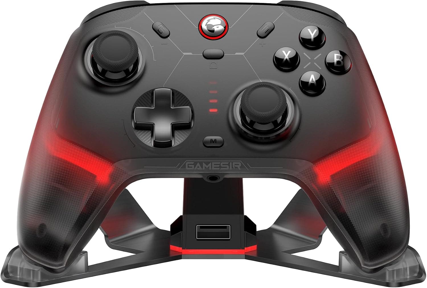 GameSir Cyclone 2 Mando PC Inalámbrico con Base de Carga,TMR, RGB (Negro)