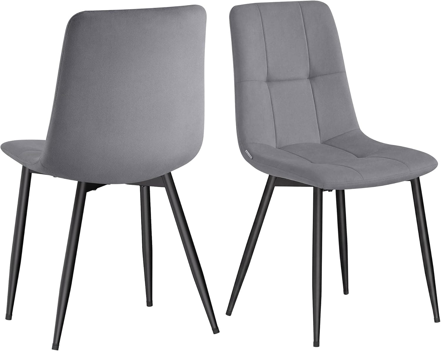 VASAGLE Sillas de Comedor de Terciopelo, Pies Ajustables, Juego de 2