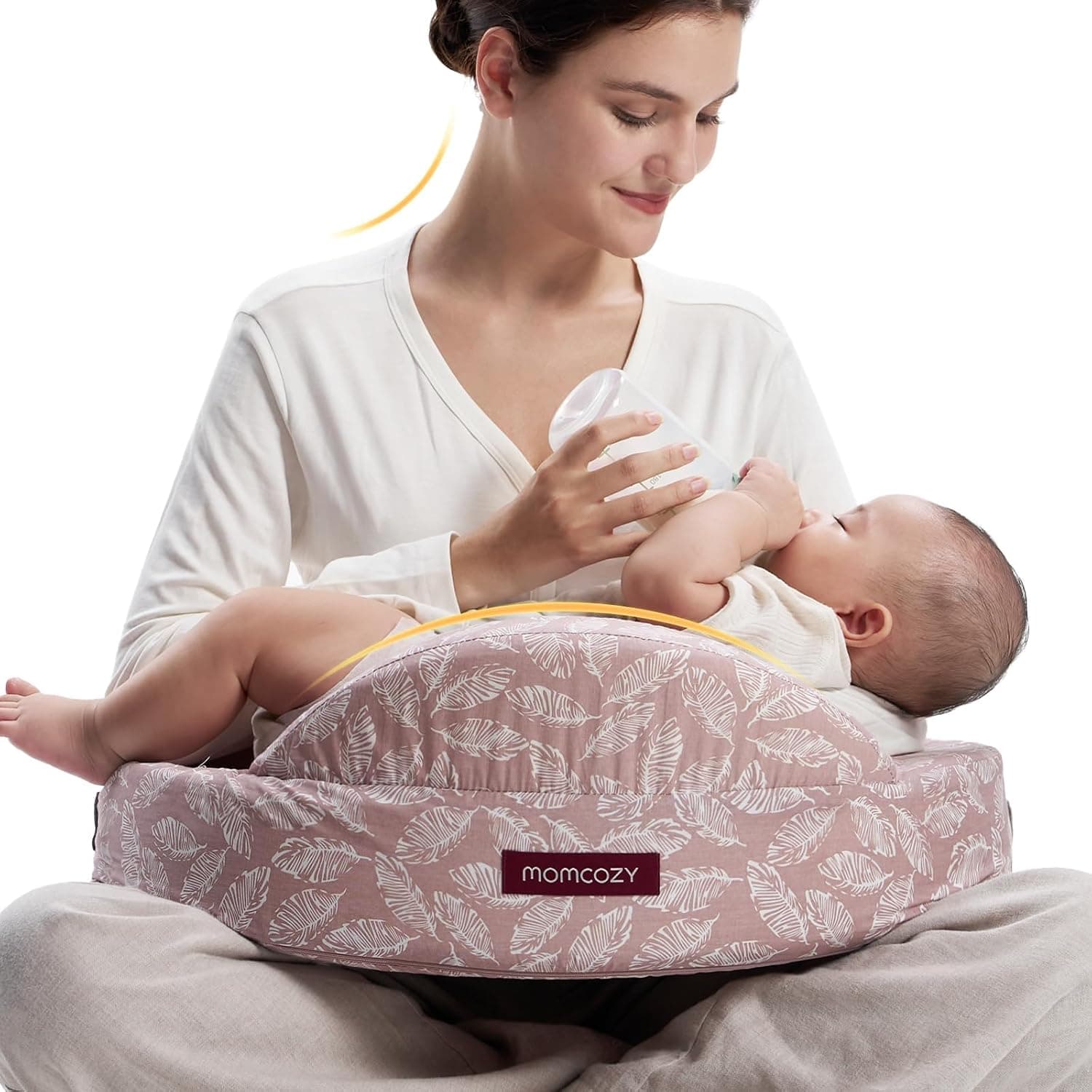 momcozy Cojín De Lactancia con “Barrera De Seguridad”, Espuma Viscoelástica Firme Y Elástica, Soporte Ergonómico Estable, Cojín De Lactancia Extra Ancho, Cinturón Ajustable, Funda Extraíble