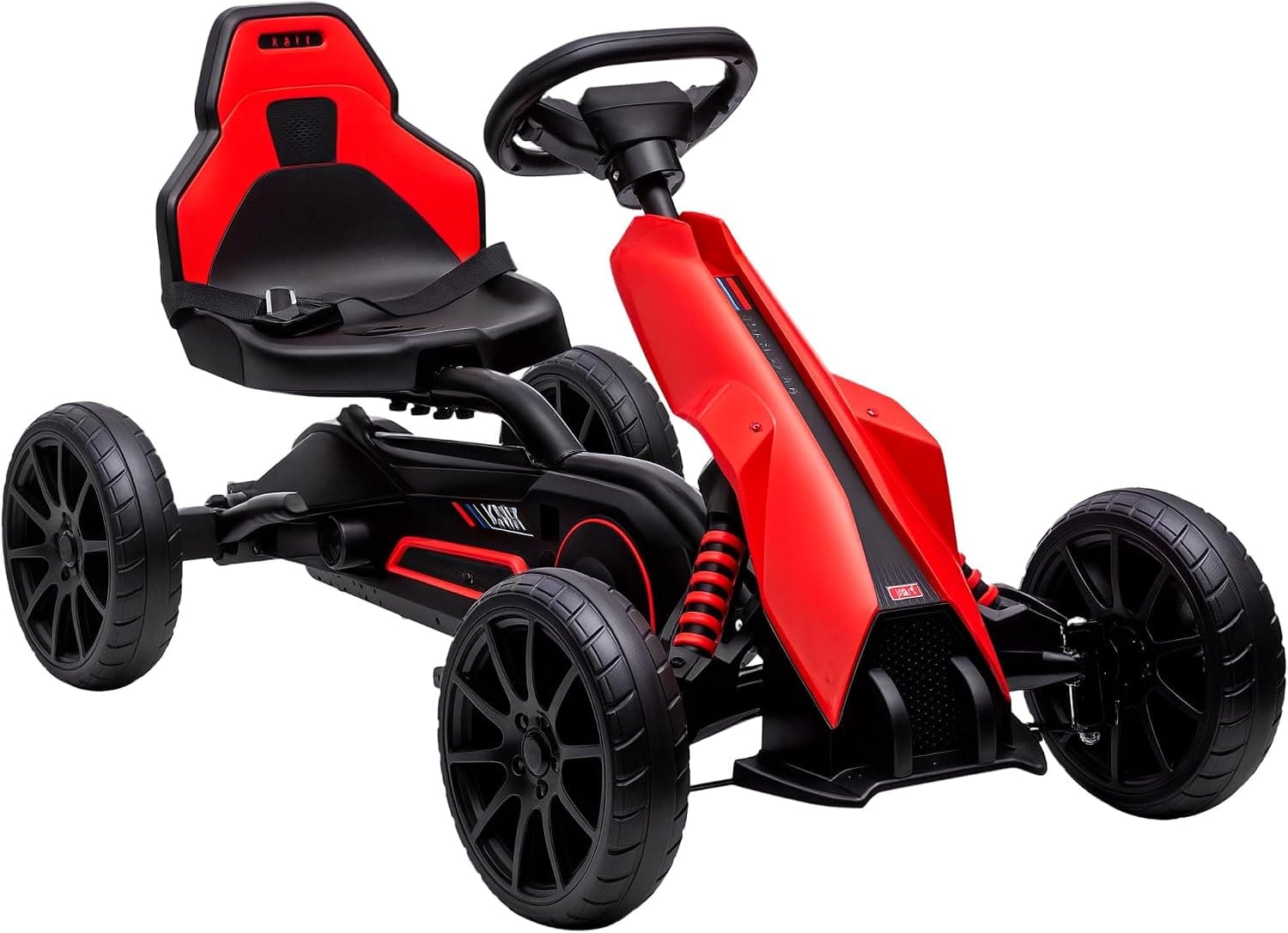 HOMCOM Kart Pedales Go Kart a Pedales para Niños de 3-8 Años 30 kg Rojo