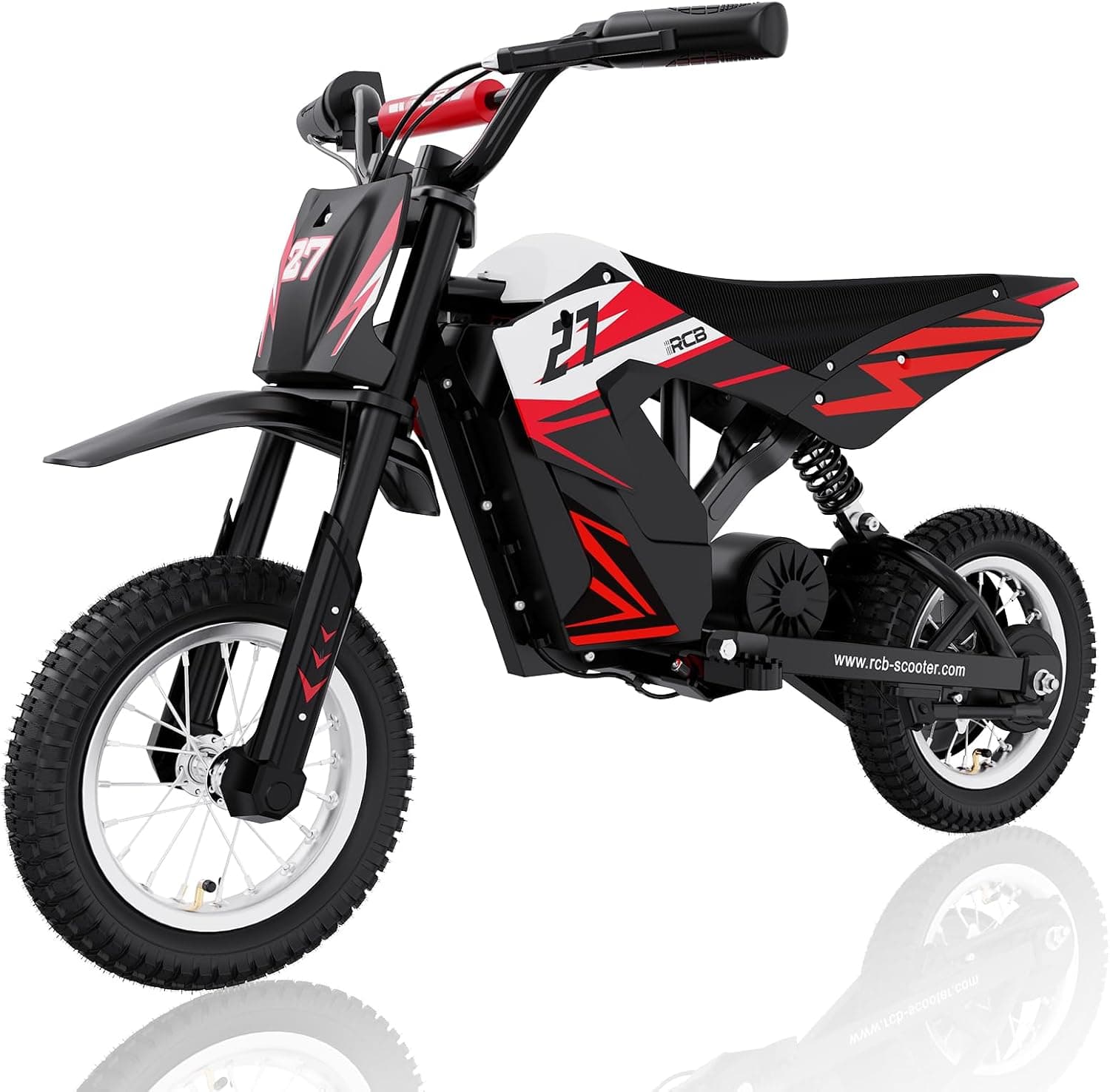 RCB R9X Moto Eléctrica Infantil, Neumáticos de 12 Pulgadas, Potente Motor, 3 Modos 8/12/25KMH, Autonomía máxima 17KM, Batería de 5,2 Ah, Motocross para niños 6+ años