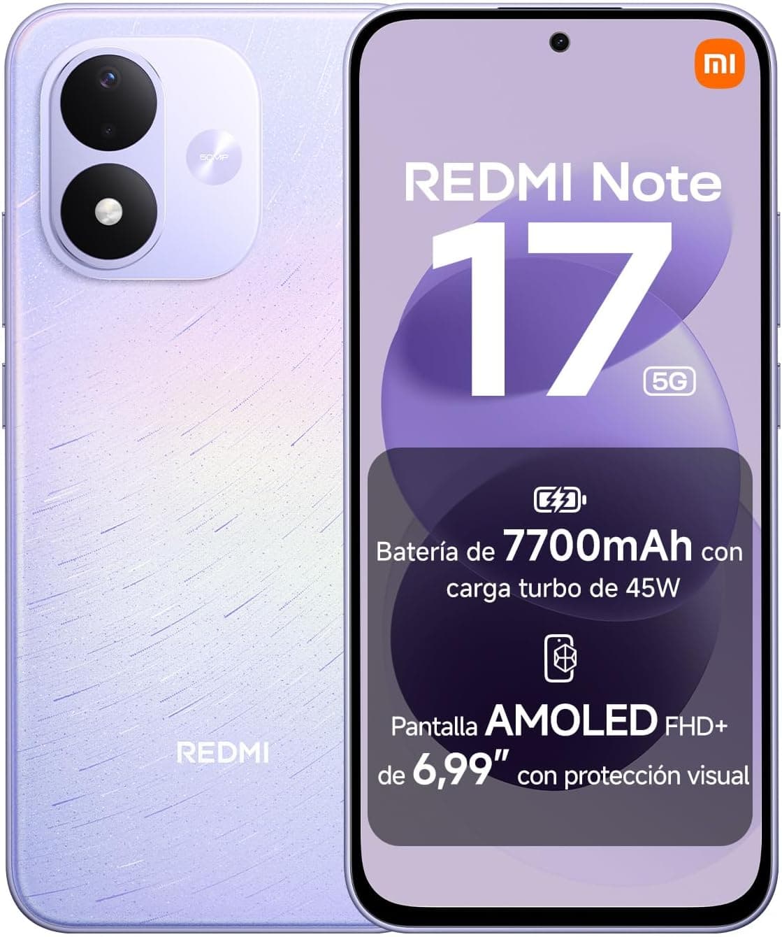REDMI Note 17 5G, Smartphone 6+256GB, Morado Celestial, batería de 7700mAh