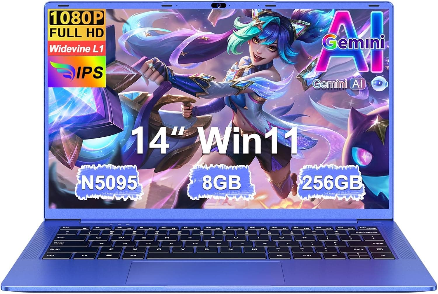 Ordenador Portátil 14 Pulgadas Celeron N5095 Upto 2,9 GHz Portatiles 8GB RAM 256GB SSD TF 1TB Win11 LPDDR4 1920*1080 FHD 5G WiFi USB 3.0 Laptop Película Protectora Español - Morado Cuerpo Metálico5