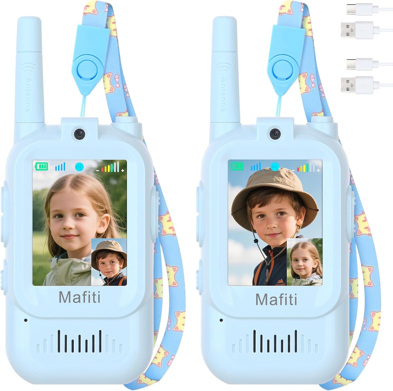 Mafiti Walkie Talkies con Videollamada para Niños 3-8 Años Recargables