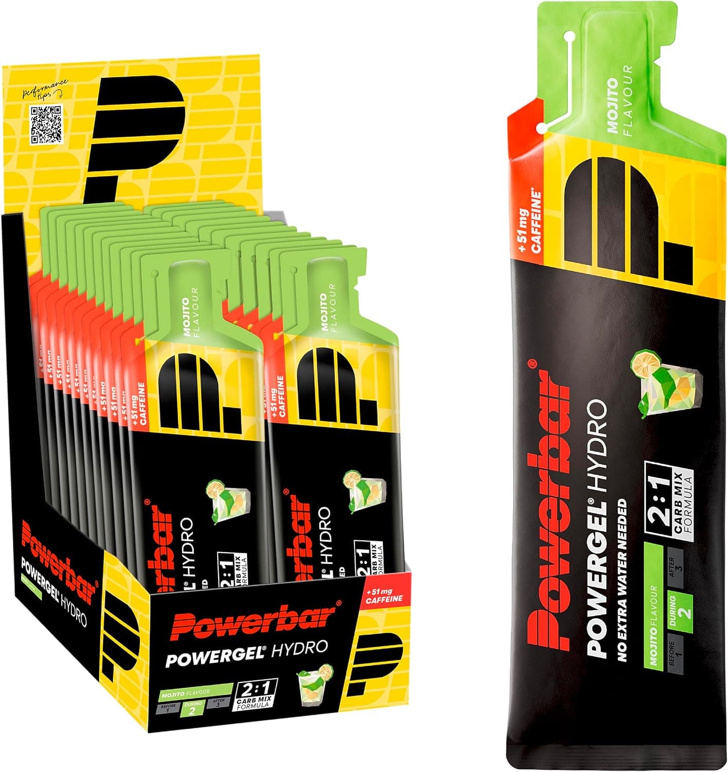 Powerbar PowerGel Hydro (24x67ml) Mojito (con cafeína)